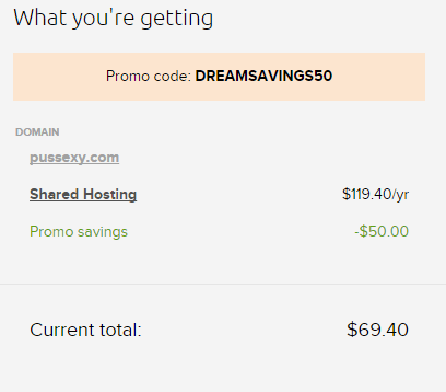 DreamHost Coupon $50 Discount Check Account Details