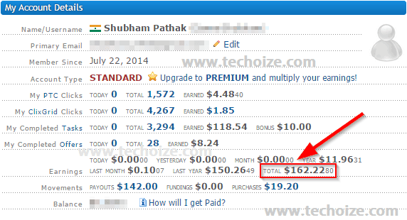 How I Made 150 With A Single Ptc Site Clixsense Guide Techoize - how i made 150 with a single ptc site clixsense guide