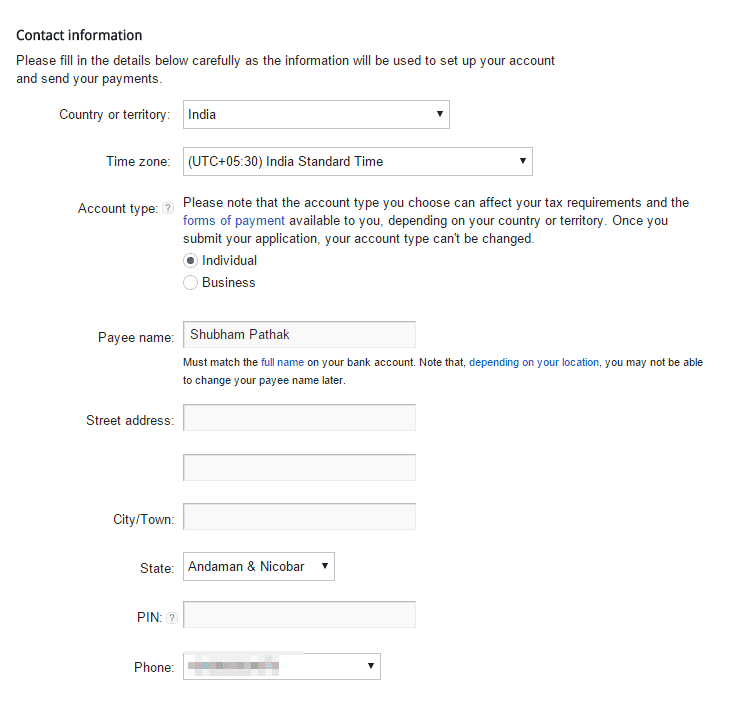 AdSense-Sign-Up-Form-Contact-Information